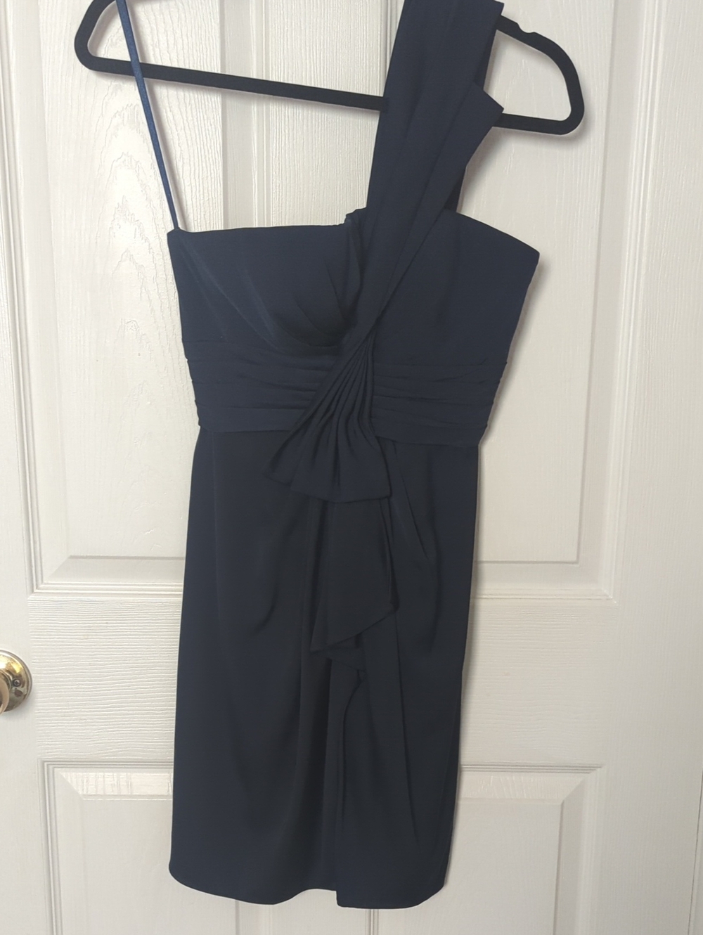 BCBG One-Shoulder Navy Cocktail Dress